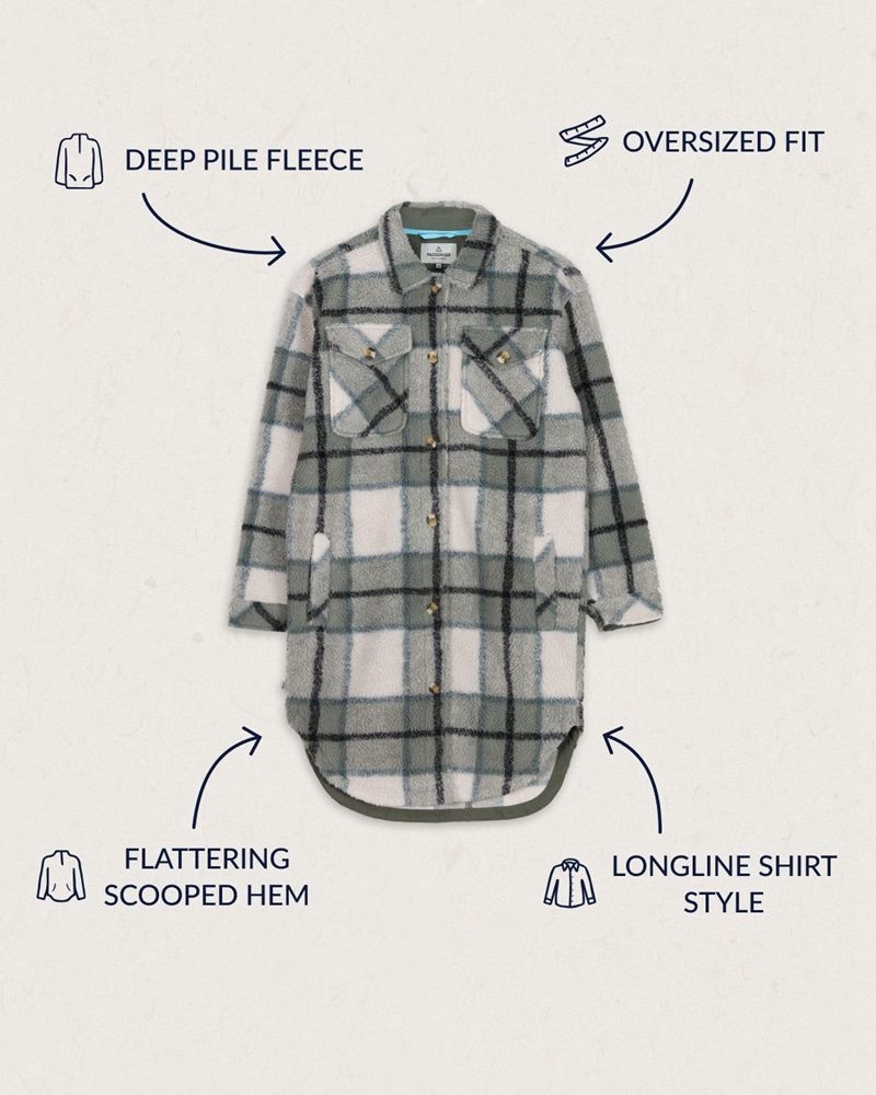 Koszule Passenger Cloudy Recycled Deep-Pile Sherpa Fleece Damskie Zielone | Polska-KPJBTG946