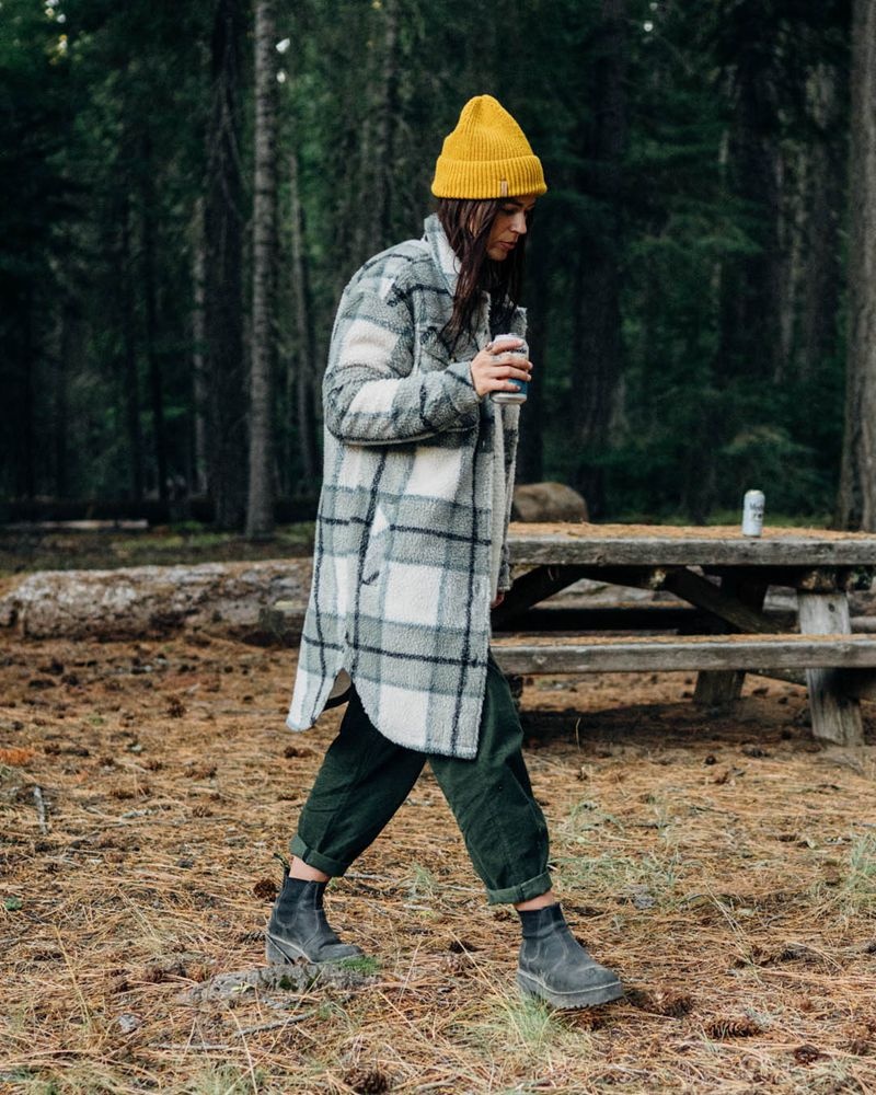 Koszule Passenger Cloudy Recycled Deep-Pile Sherpa Fleece Damskie Zielone | Polska-KPJBTG946