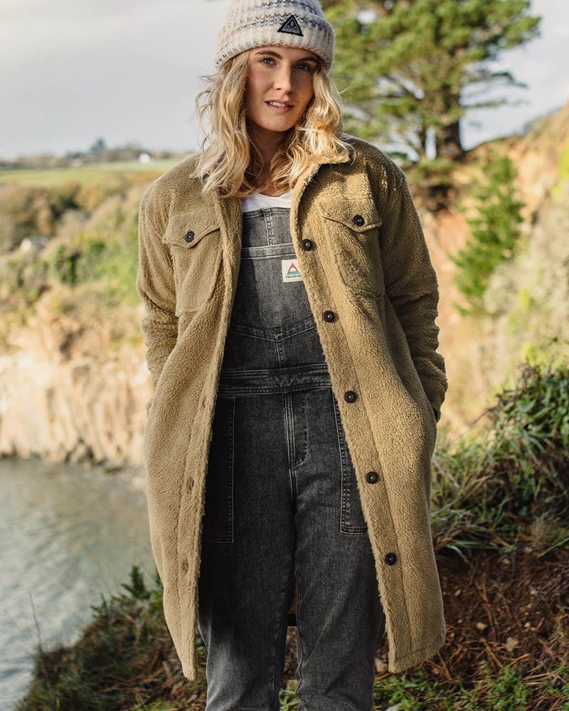 Koszule Passenger Cloudy Recycled Deep-Pile Sherpa Fleece Damskie Khaki | Polska-JCEWRV712