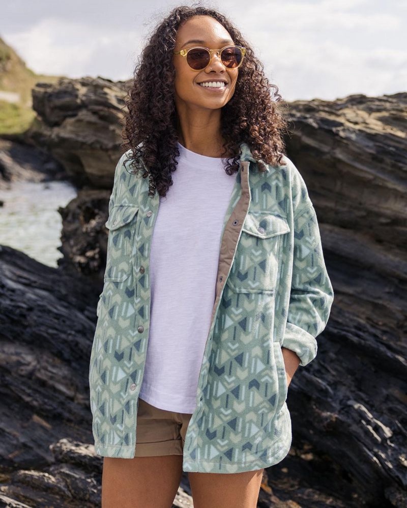 Koszule Passenger East Recycled Polar Fleece Damskie Zielone | Polska-RDVZHE286