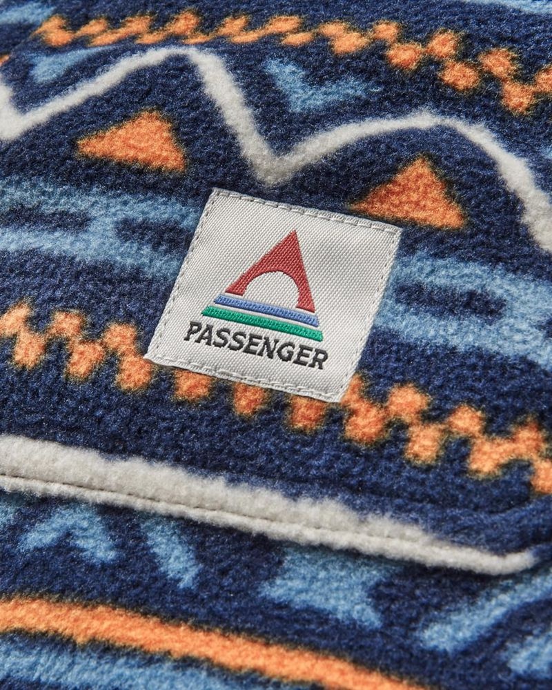Koszule Passenger East Recycled Polar Fleece Damskie Paski Granatowe | Polska-UAWDMJ249