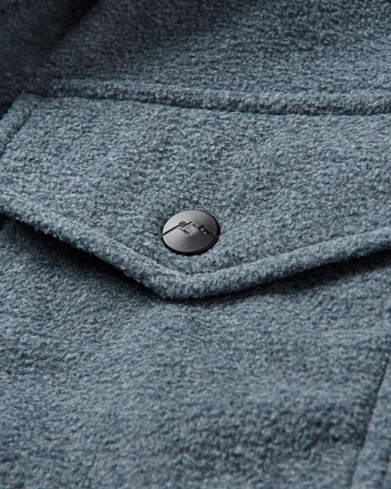 Koszule Passenger Maple Recycled Polar Fleece Męskie Granatowe | Polska-CKHBIR907