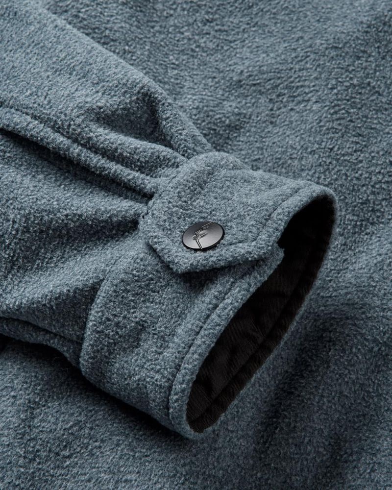 Koszule Passenger Maple Recycled Polar Fleece Męskie Granatowe | Polska-CKHBIR907