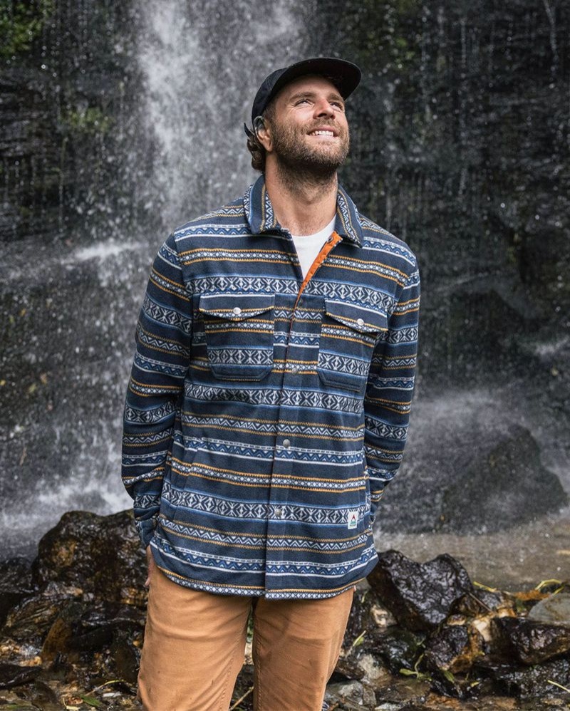 Koszule Passenger Maple Recycled Polar Fleece Męskie Paski | Polska-KJVPUZ764