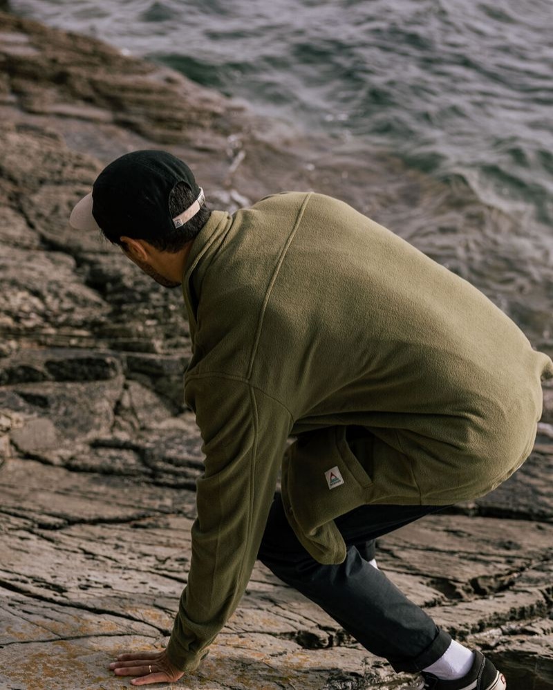 Koszule Passenger Maple Recycled Polar Fleece Męskie Khaki | Polska-VIOXSH658