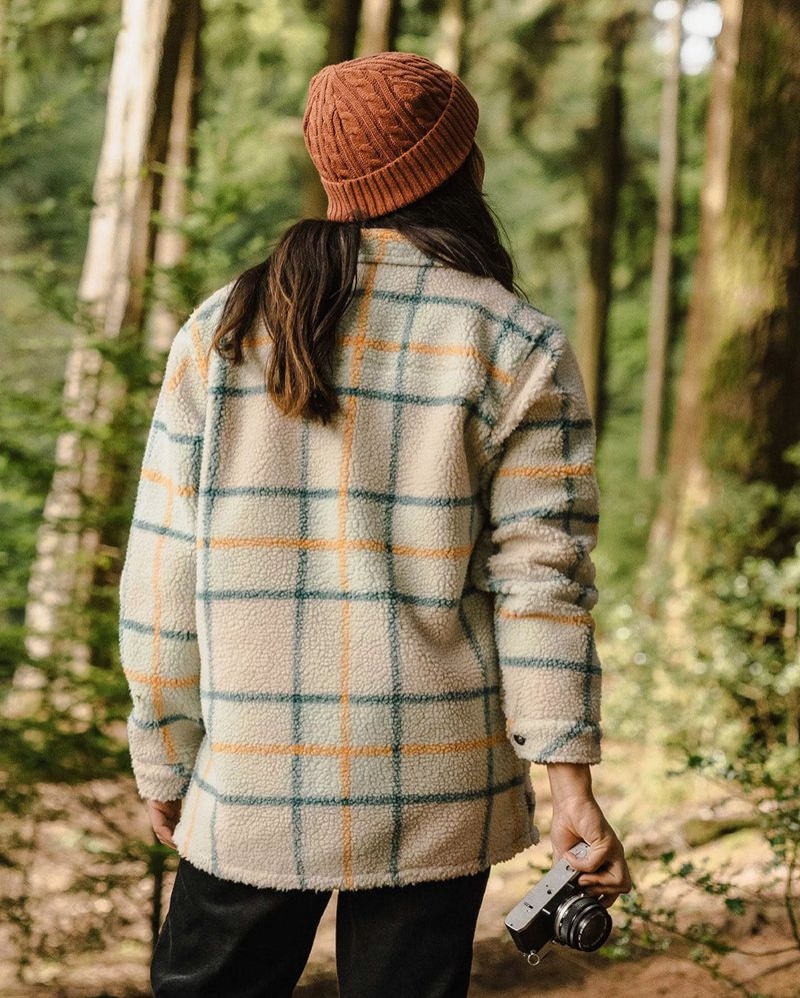 Koszule Passenger Olympus Yarn Dye Recycled Sherpa Fleece Damskie Surf Spray Check | Polska-JRWUPG390