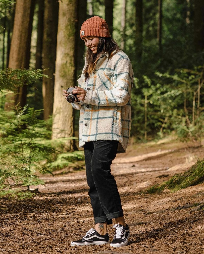 Koszule Passenger Olympus Yarn Dye Recycled Sherpa Fleece Damskie Surf Spray Check | Polska-JRWUPG390