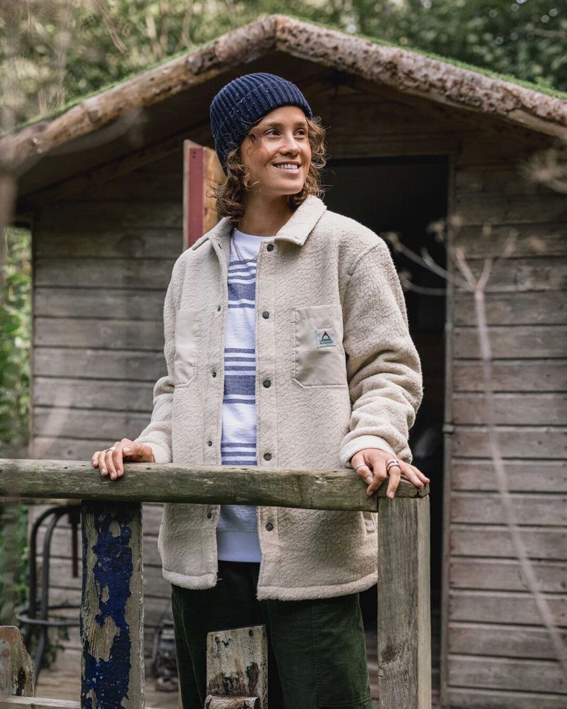 Koszule Passenger Rappel Recycled Sherpa Fleece Damskie Oatmeal | Polska-IXAJPN846