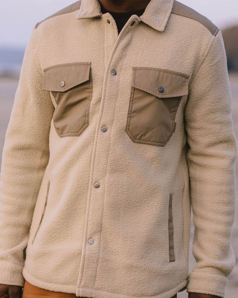 Koszule Passenger Spruce Recycled Sherpa Fleece Męskie Oatmeal | Polska-KQGPWB164