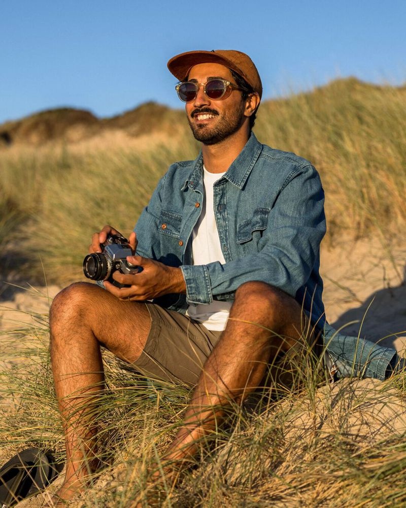 Koszule Passenger Vision Denim Męskie Niebieskie | Polska-ONLEIH248