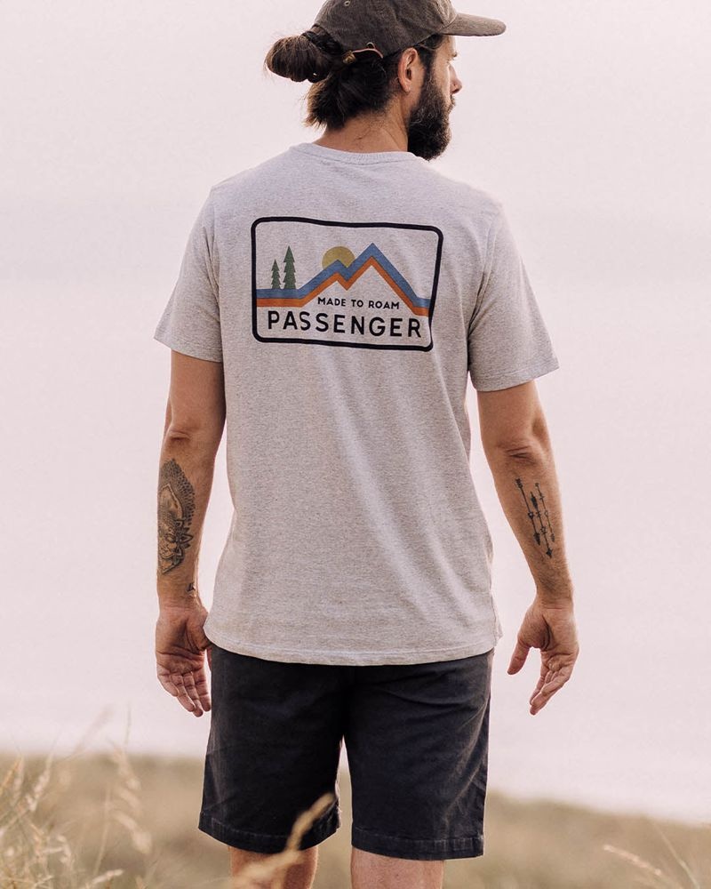 Koszulka Passenger Made To Roam Recycled Bawełniane Męskie Szare | Polska-PALTRF084