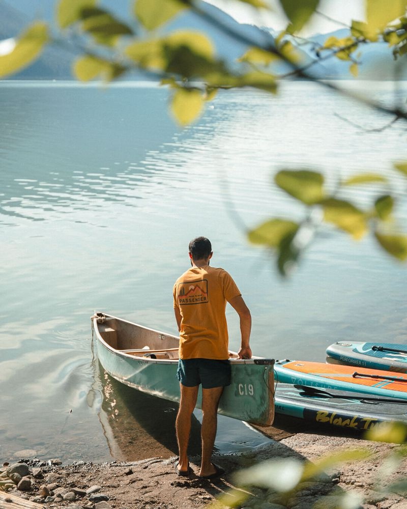Koszulka Passenger Made To Roam Recycled Bawełniane Męskie Dusty Ochre | Polska-VXWLTR108