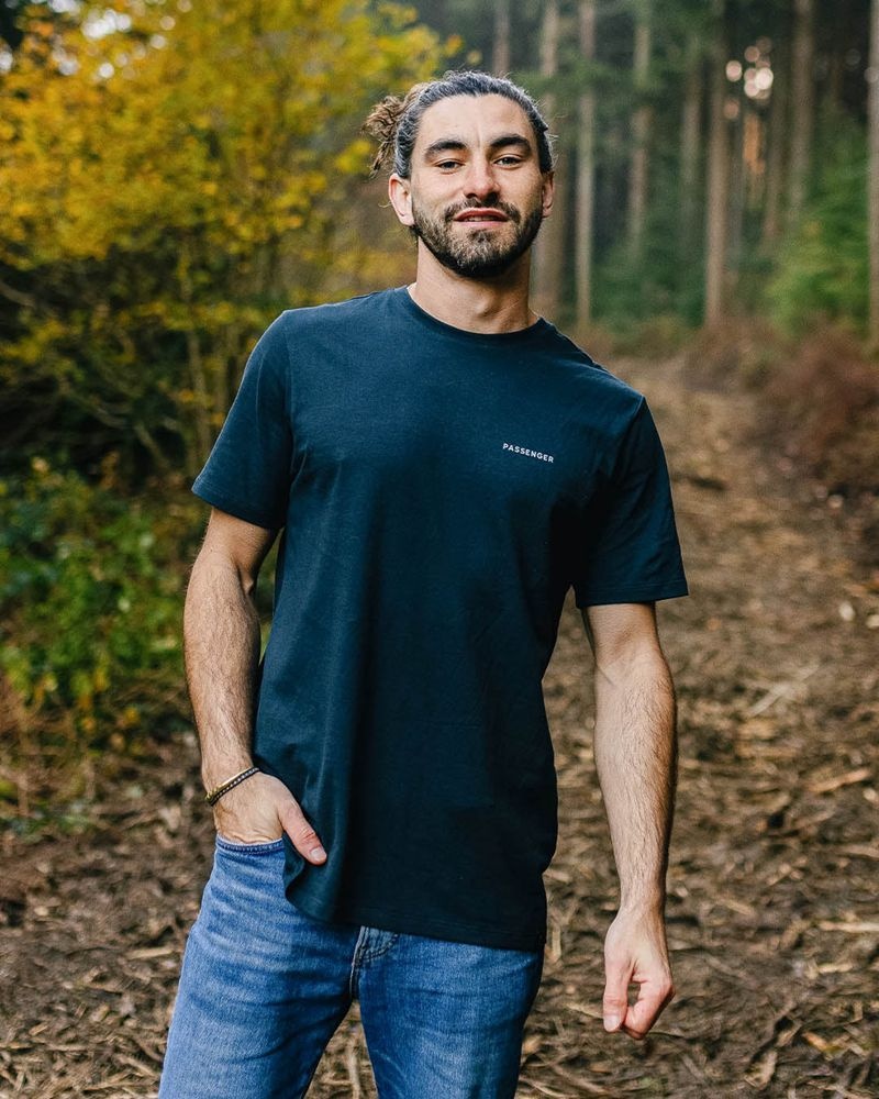 Koszulka Passenger Made To Roam Recycled Bawełniane Męskie Jasny Granatowe | Polska-XEUVAW308