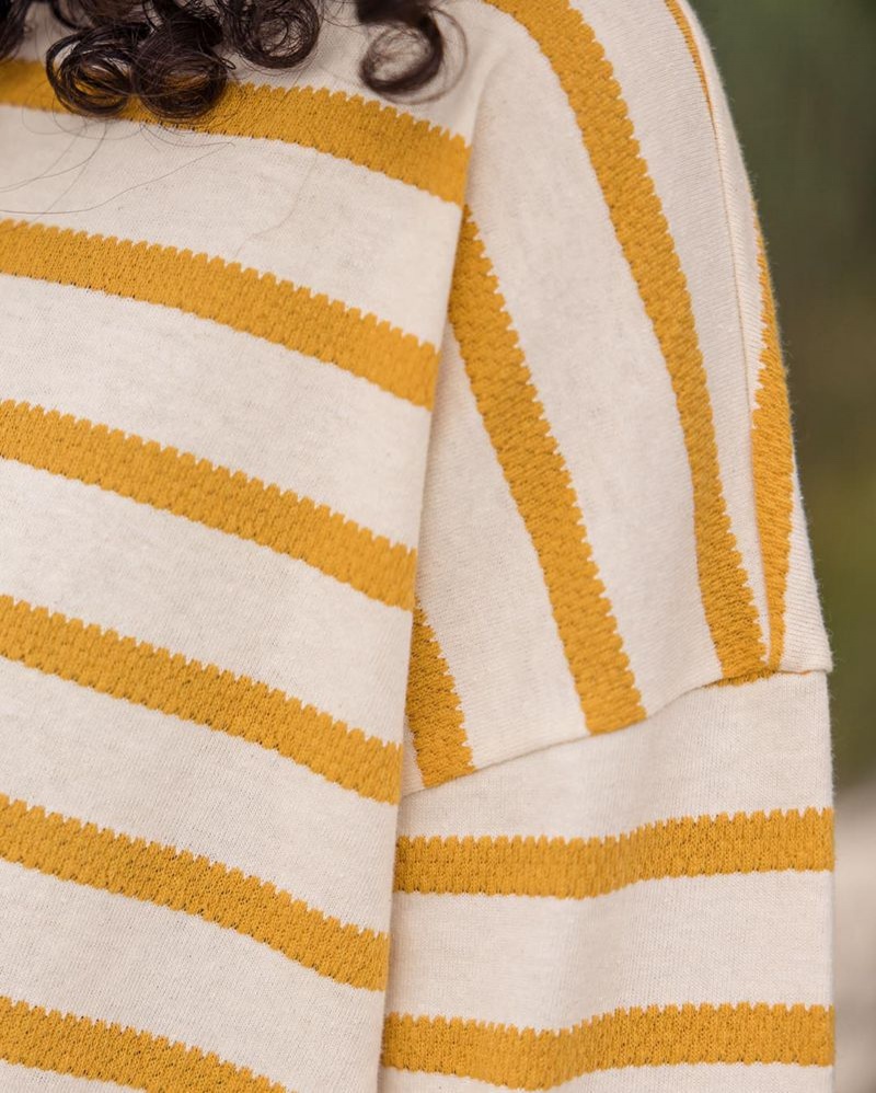Koszulka Passenger Misty Stripe LS Damskie Honey | Polska-JIAGWE986