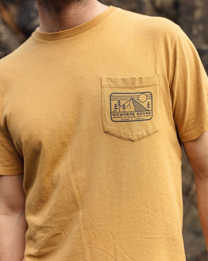 Koszulka Passenger Nowhere Bound Pocket Męskie Dusty Ochre | Polska-TKWVHO394