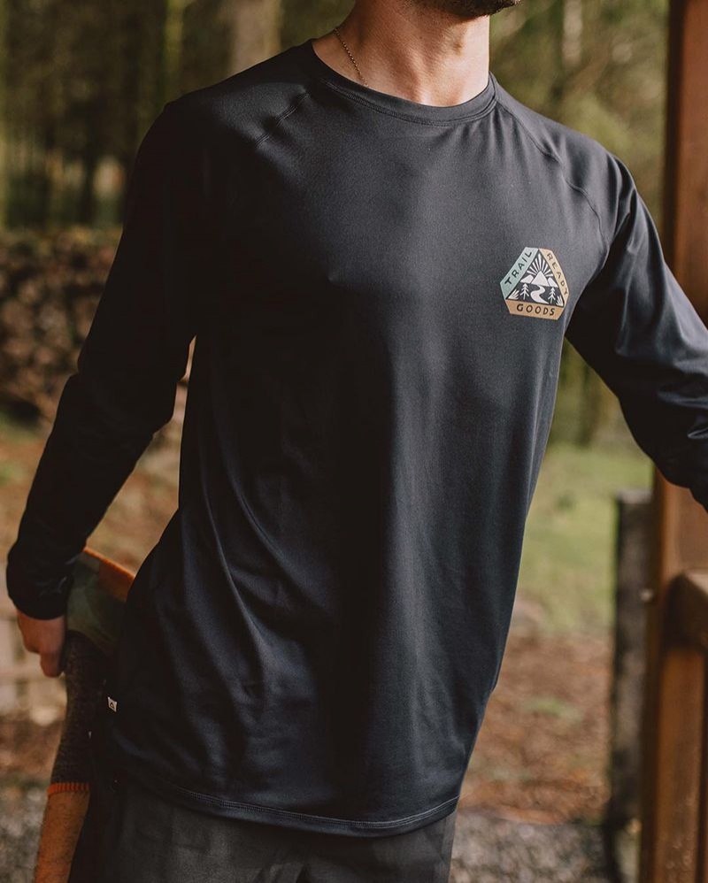 Koszulka Passenger Sky Recycled Base Layer LS Męskie Jasny Granatowe | Polska-ORXQNS794