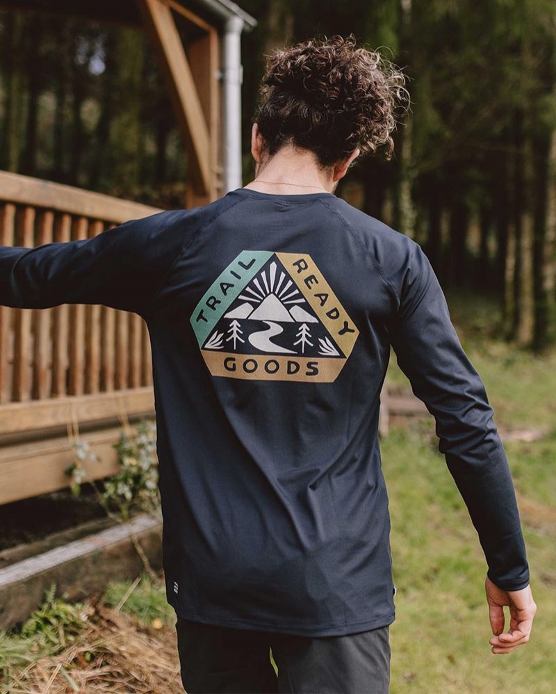 Koszulka Passenger Sky Recycled Base Layer LS Męskie Jasny Granatowe | Polska-ORXQNS794