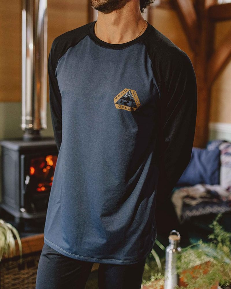Koszulka Passenger Sky Recycled Base Layer LS Męskie Ciemny | Polska-SUZCTW620