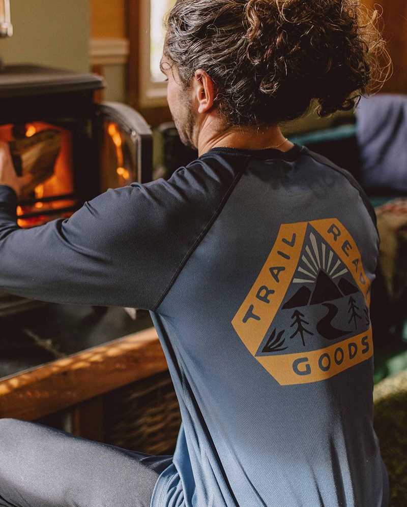 Koszulka Passenger Sky Recycled Base Layer LS Męskie Ciemny | Polska-SUZCTW620