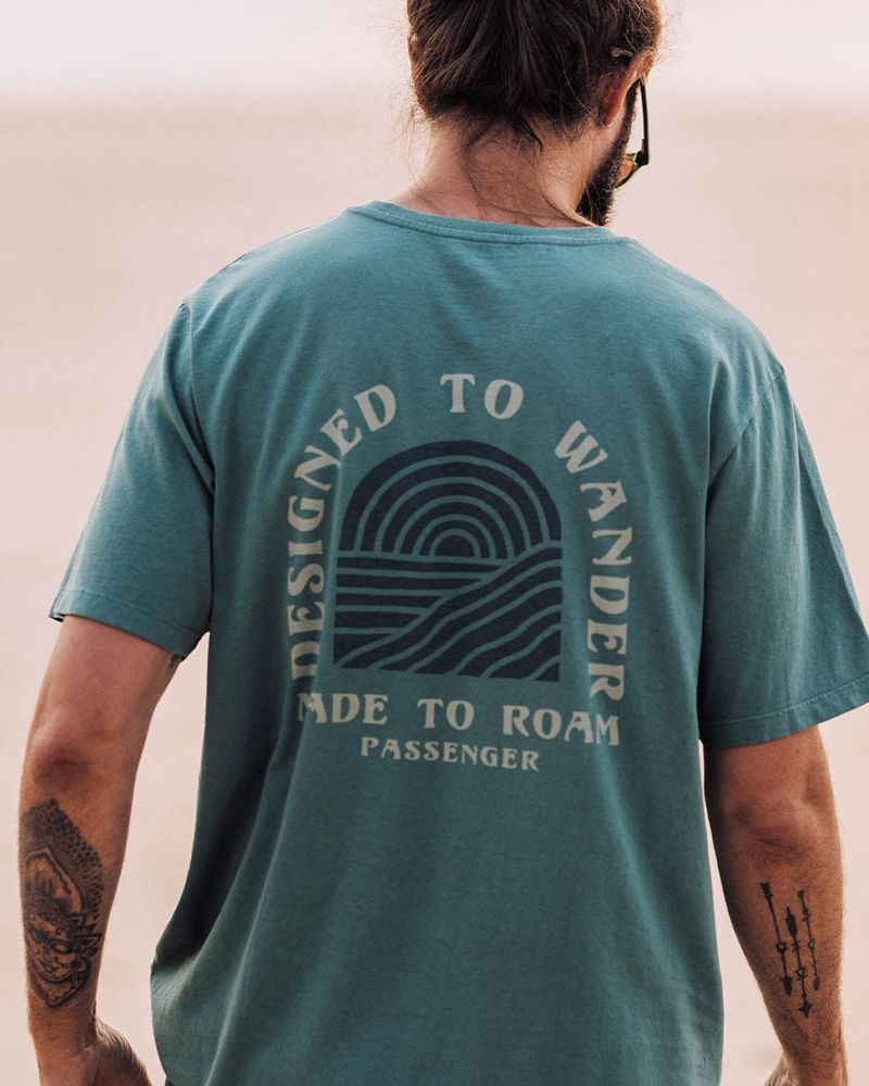 Koszulka Passenger Sundown Recycled Bawełniane Męskie Jasny | Polska-DZHNGP398