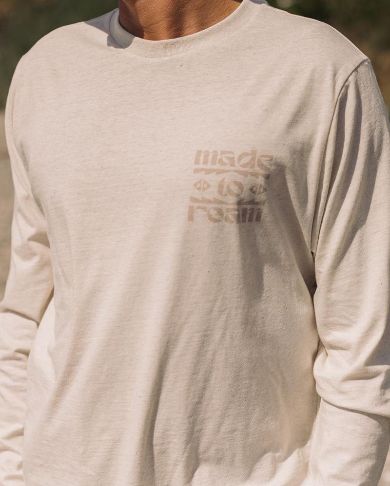 Koszulka Passenger Sunrise Recycled Bawełniane LS Męskie Milky Marl | Polska-FVAIXR862