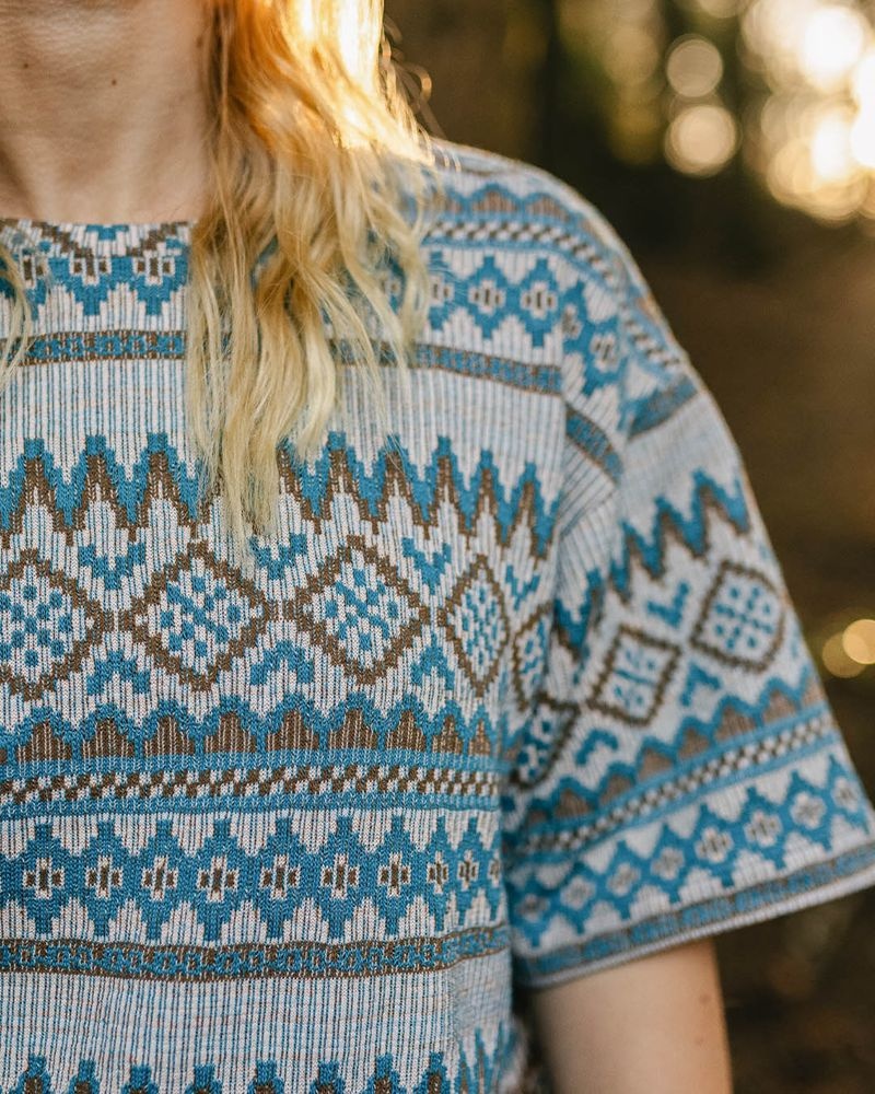Koszulka Passenger Wilderness Jacquard Damskie Beżowe | Polska-QBPYXJ065