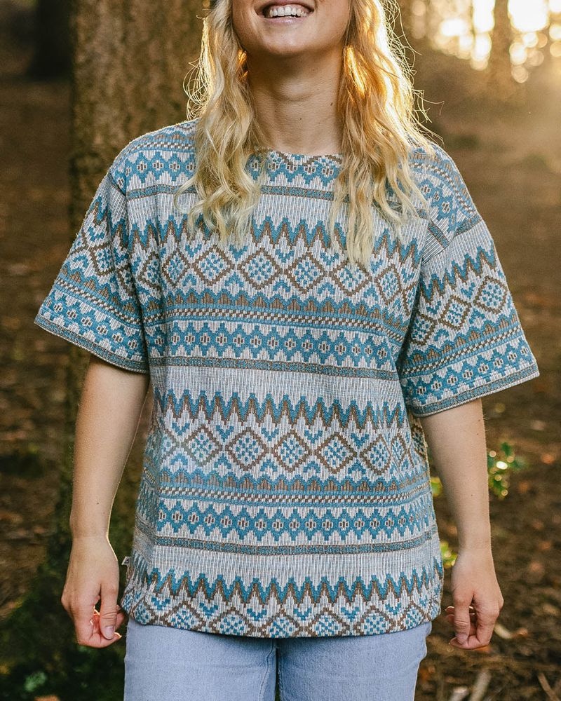 Koszulka Passenger Wilderness Jacquard Damskie Beżowe | Polska-QBPYXJ065