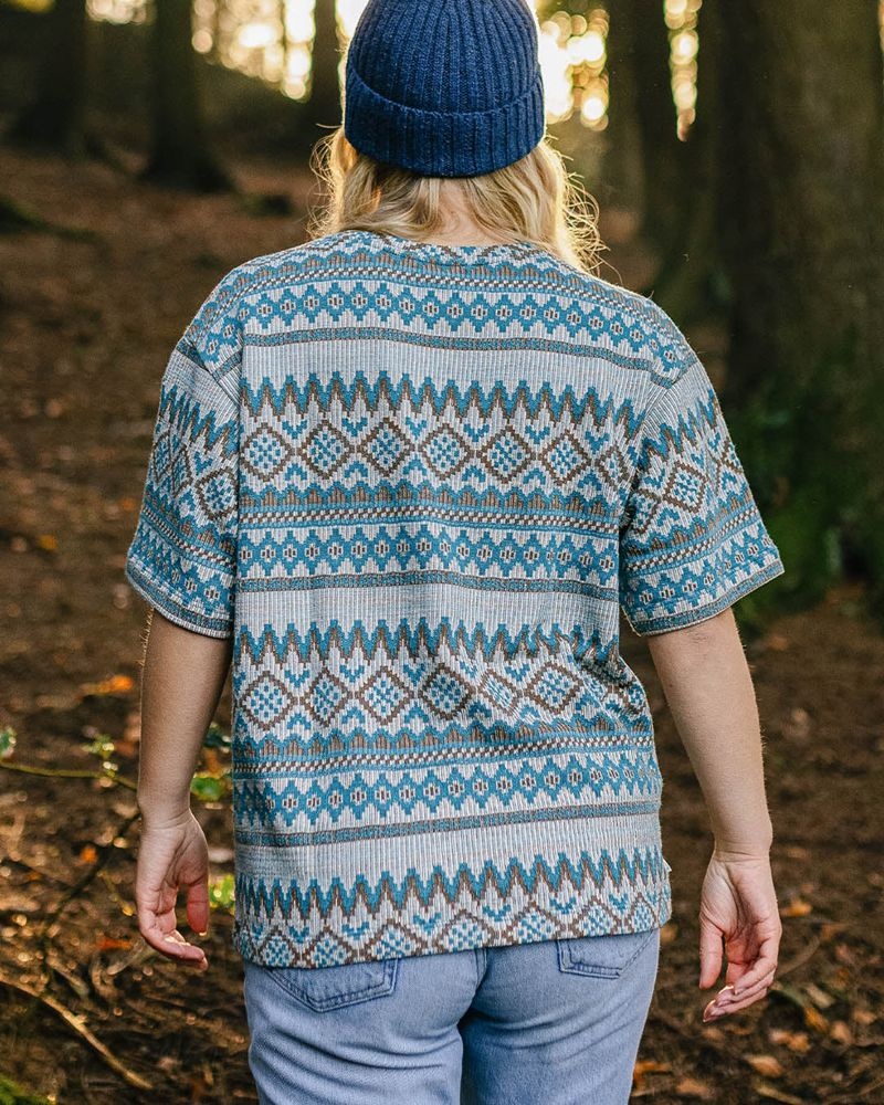 Koszulka Passenger Wilderness Jacquard Damskie Beżowe | Polska-QBPYXJ065