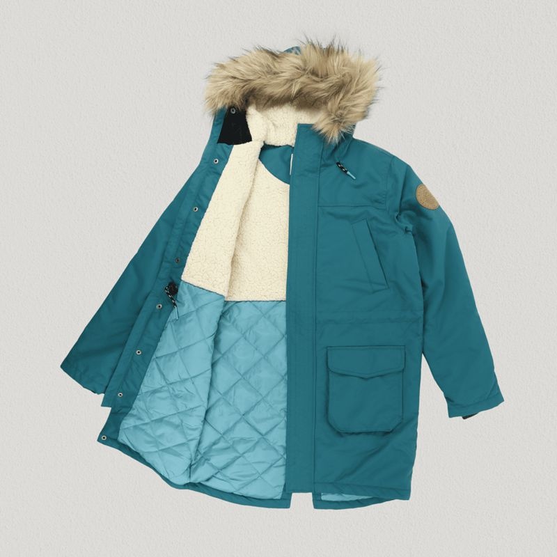 Kurtka Passenger Cordova Bay Sherpa Podszewką Recycled Damskie Zielone | Polska-SPDGCF830