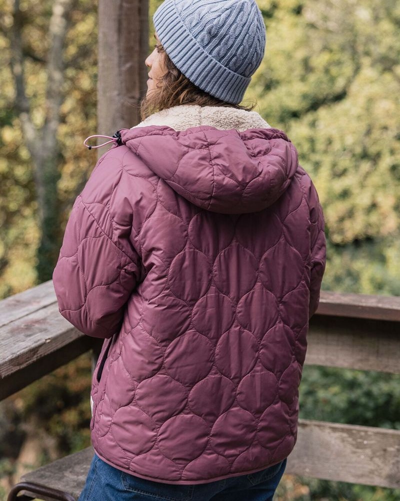 Kurtka Passenger Earthy Sherpa Podszewką Insulated Damskie Crushed Berry | Polska-QCOWDT056