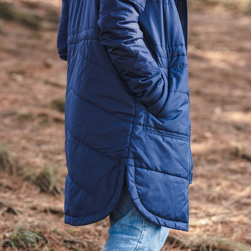 Kurtka Passenger Flora Long Recycled Insulated Damskie Granatowe | Polska-FADWSE874