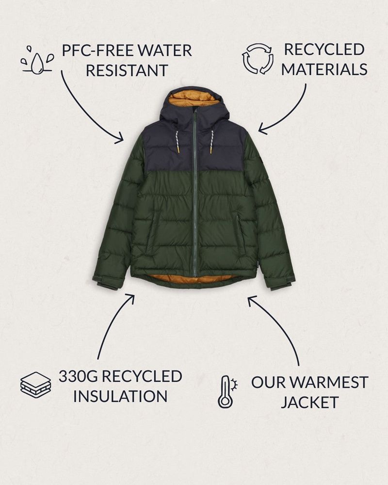 Kurtka Passenger Manitoba Recycled Męskie Zielone | Polska-KQYJZE910