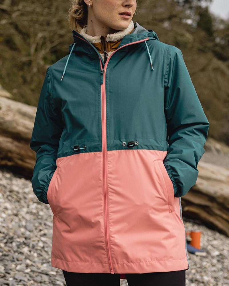 Kurtka Passenger Nimbin Recycled Full Zip Wody Resistant Damskie Mediterranean | Polska-EFZTGQ329