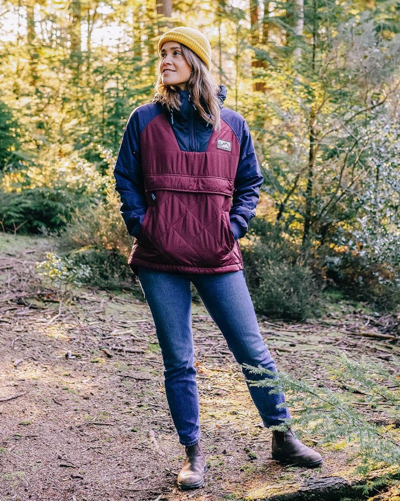 Kurtka Passenger Ocean Recycled Insulated 1/2 Zip Damskie Windsor Wine | Polska-ZYUPAE749