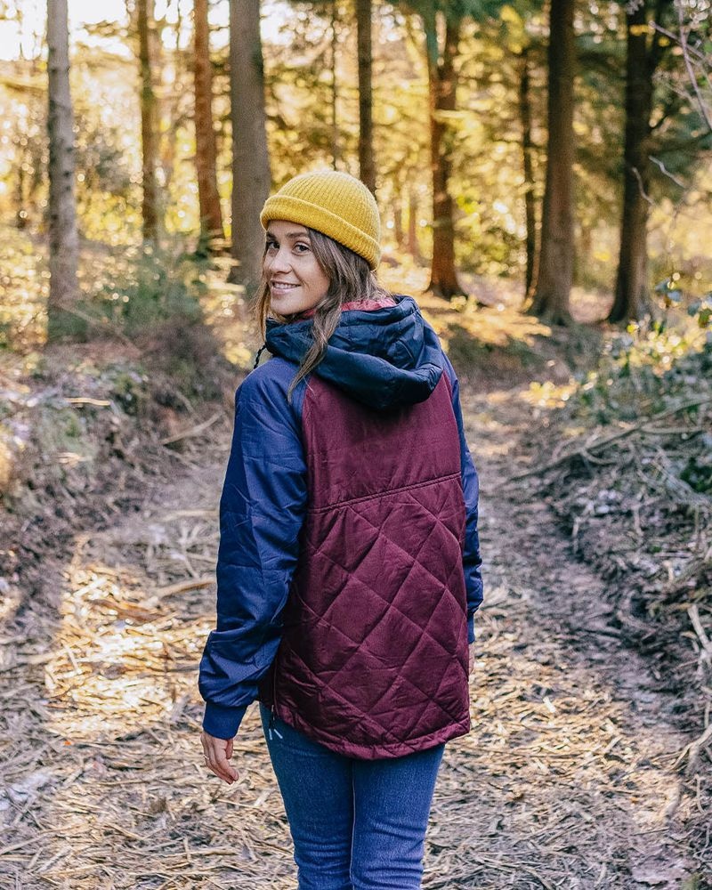 Kurtka Passenger Ocean Recycled Insulated 1/2 Zip Damskie Windsor Wine | Polska-ZYUPAE749