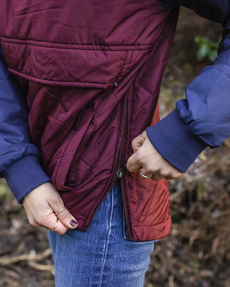 Kurtka Passenger Ocean Recycled Insulated 1/2 Zip Damskie Windsor Wine | Polska-ZYUPAE749