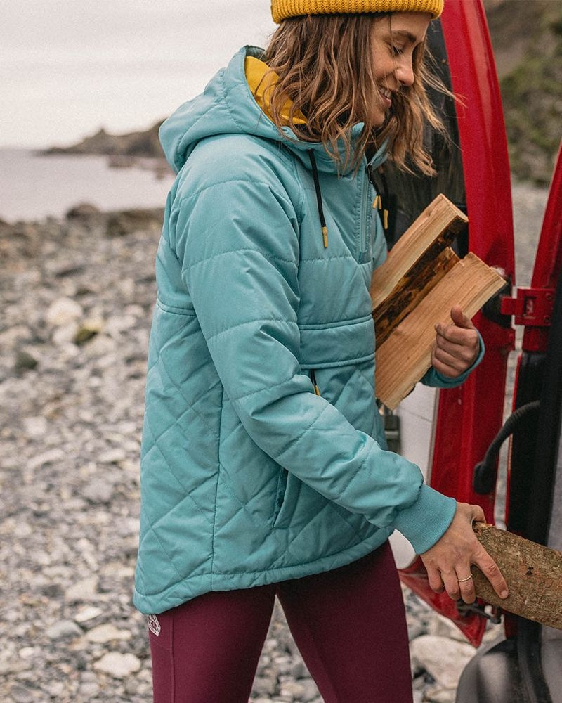Kurtka Passenger Ocean Recycled Insulated 1/2 Zip Damskie Porcelain | Polska-IYVRAC301