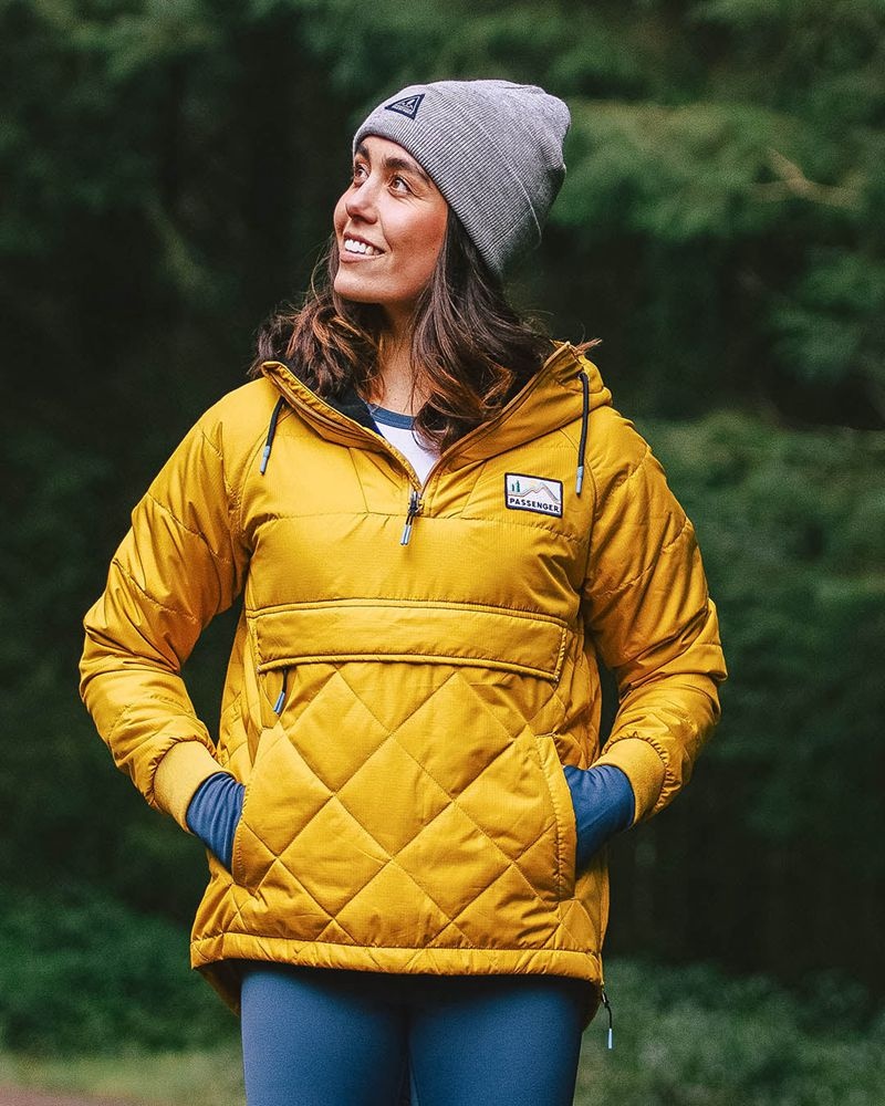 Kurtka Passenger Ocean Recycled Insulated 1/2 Zip Damskie Honey | Polska-RKUIAB026