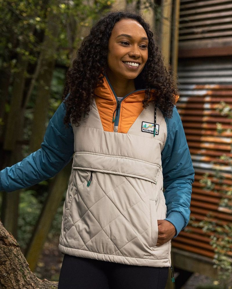 Kurtka Passenger Ocean Recycled Insulated 1/2 Zip Damskie Feather | Polska-TDQBXU760