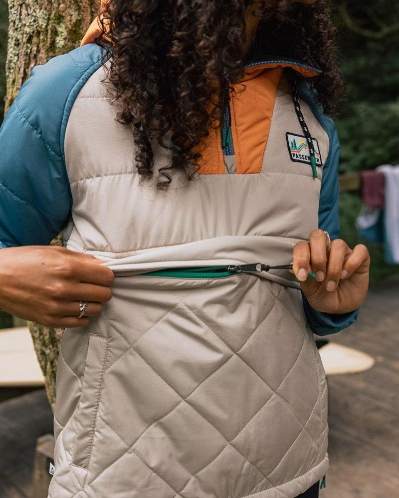 Kurtka Passenger Ocean Recycled Insulated 1/2 Zip Damskie Feather | Polska-TDQBXU760