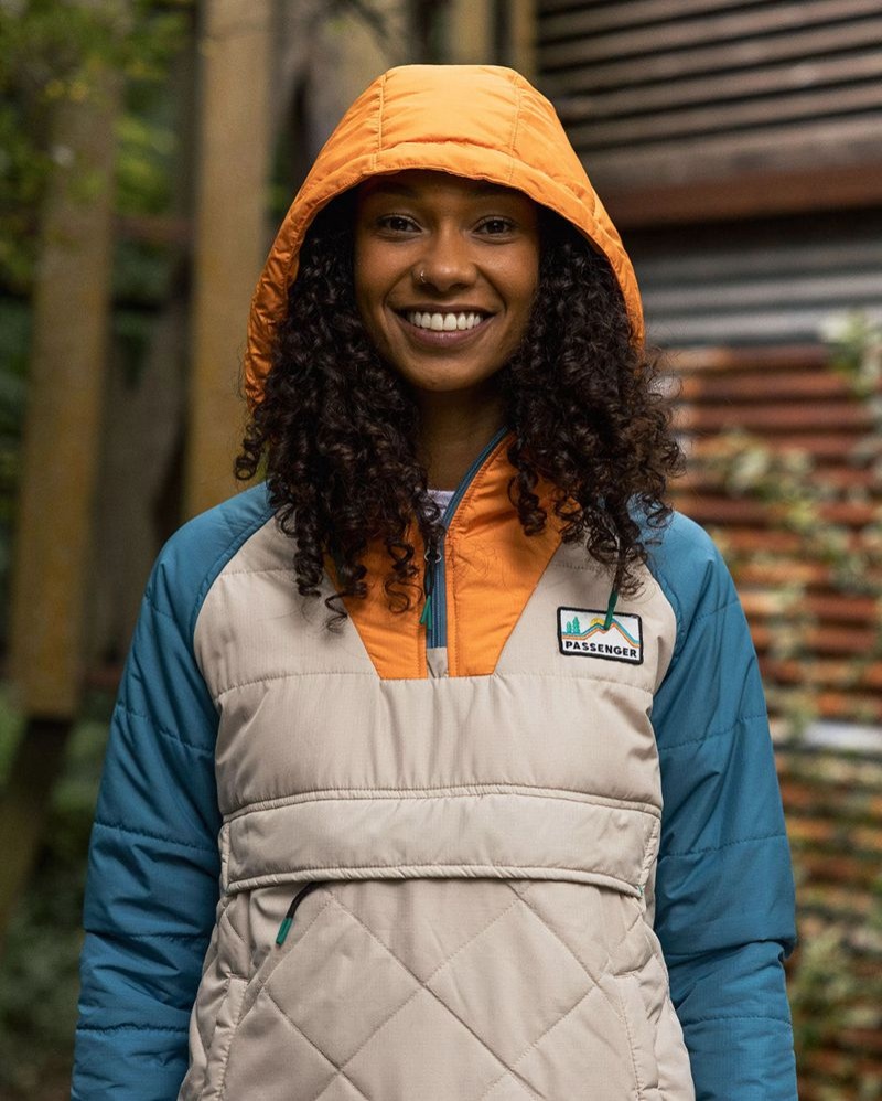 Kurtka Passenger Ocean Recycled Insulated 1/2 Zip Damskie Feather | Polska-TDQBXU760