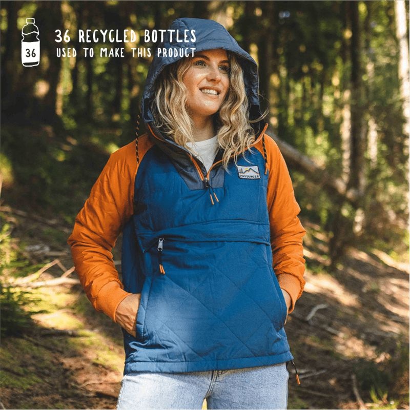 Kurtka Passenger Ocean Recycled Insulated 1/2 Zip Damskie Niebieskie | Polska-BCHZEN602