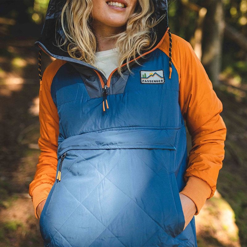 Kurtka Passenger Ocean Recycled Insulated 1/2 Zip Damskie Niebieskie | Polska-BCHZEN602