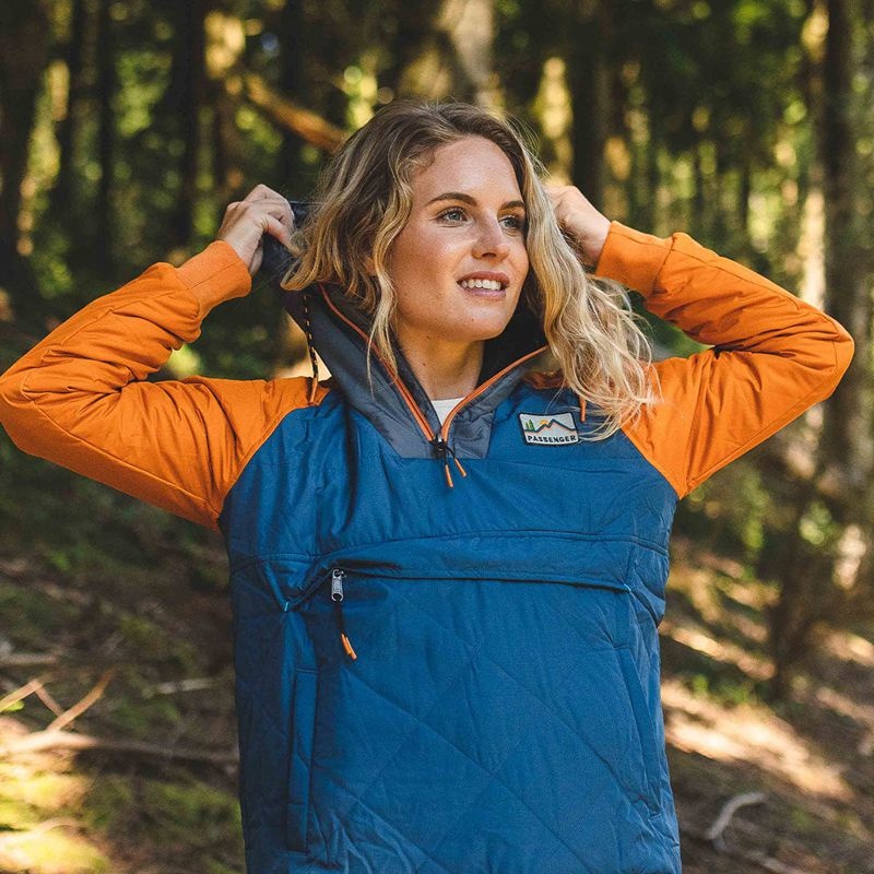 Kurtka Passenger Ocean Recycled Insulated 1/2 Zip Damskie Niebieskie | Polska-BCHZEN602