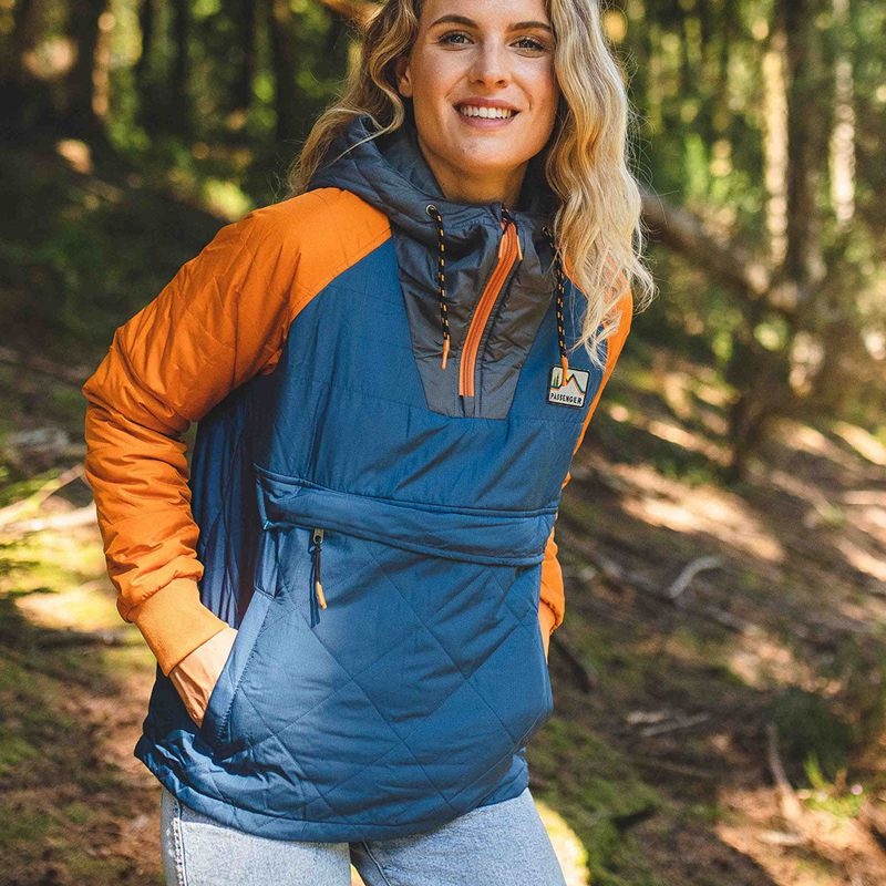 Kurtka Passenger Ocean Recycled Insulated 1/2 Zip Damskie Niebieskie | Polska-BCHZEN602