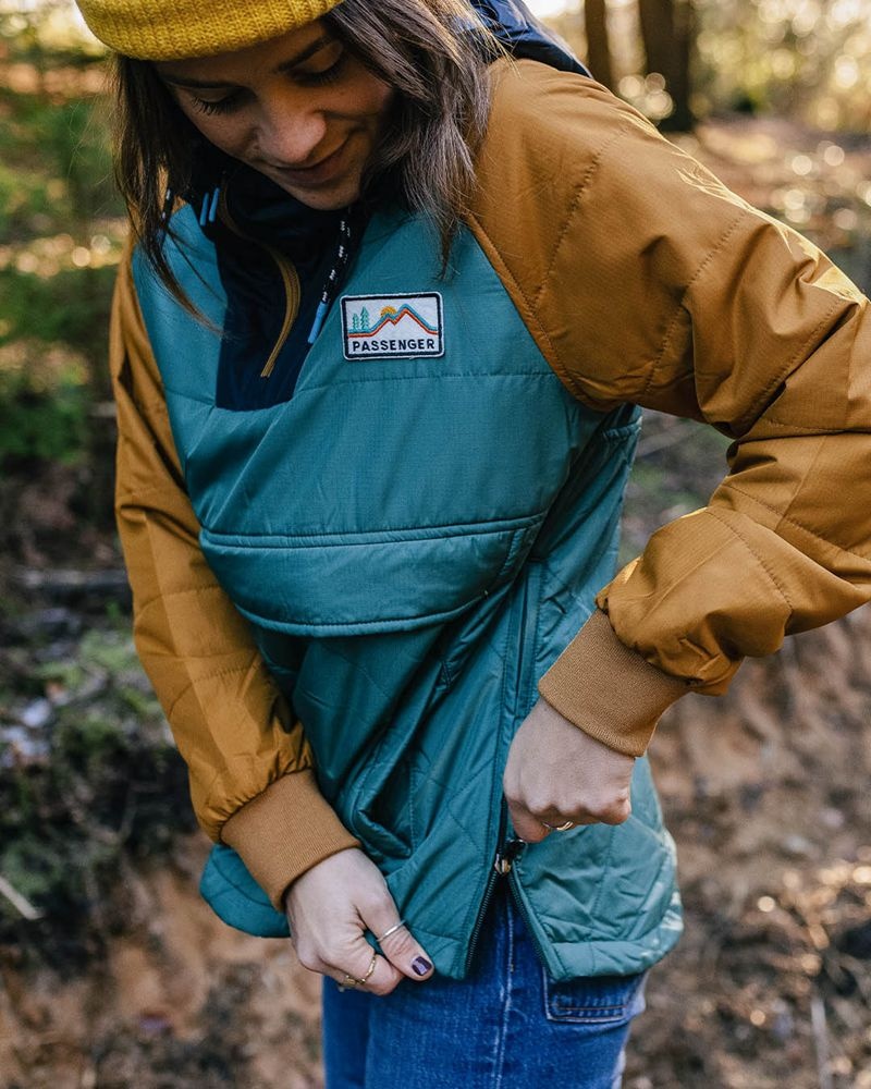 Kurtka Passenger Ocean Recycled Insulated 1/2 Zip Damskie Jasny | Polska-ZICOXQ817