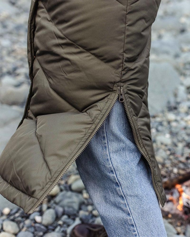 Kurtka Passenger Tasman Long Recycled Insulated Damskie Oliwkowe | Polska-SGRCJK745