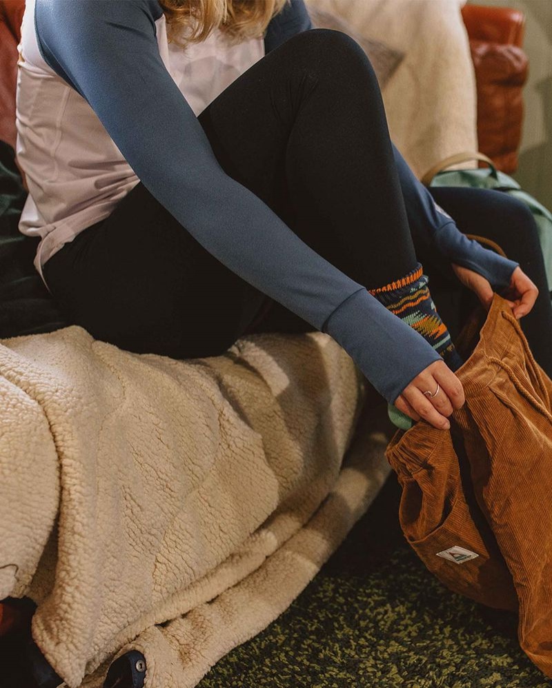 Legginsy Passenger Blossom Recycled Base Layer Damskie Jasny Granatowe | Polska-YDCBTK680