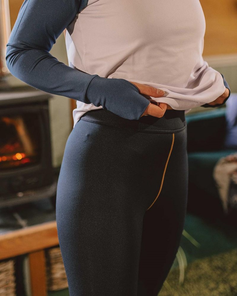 Legginsy Passenger Blossom Recycled Base Layer Damskie Jasny Granatowe | Polska-YDCBTK680