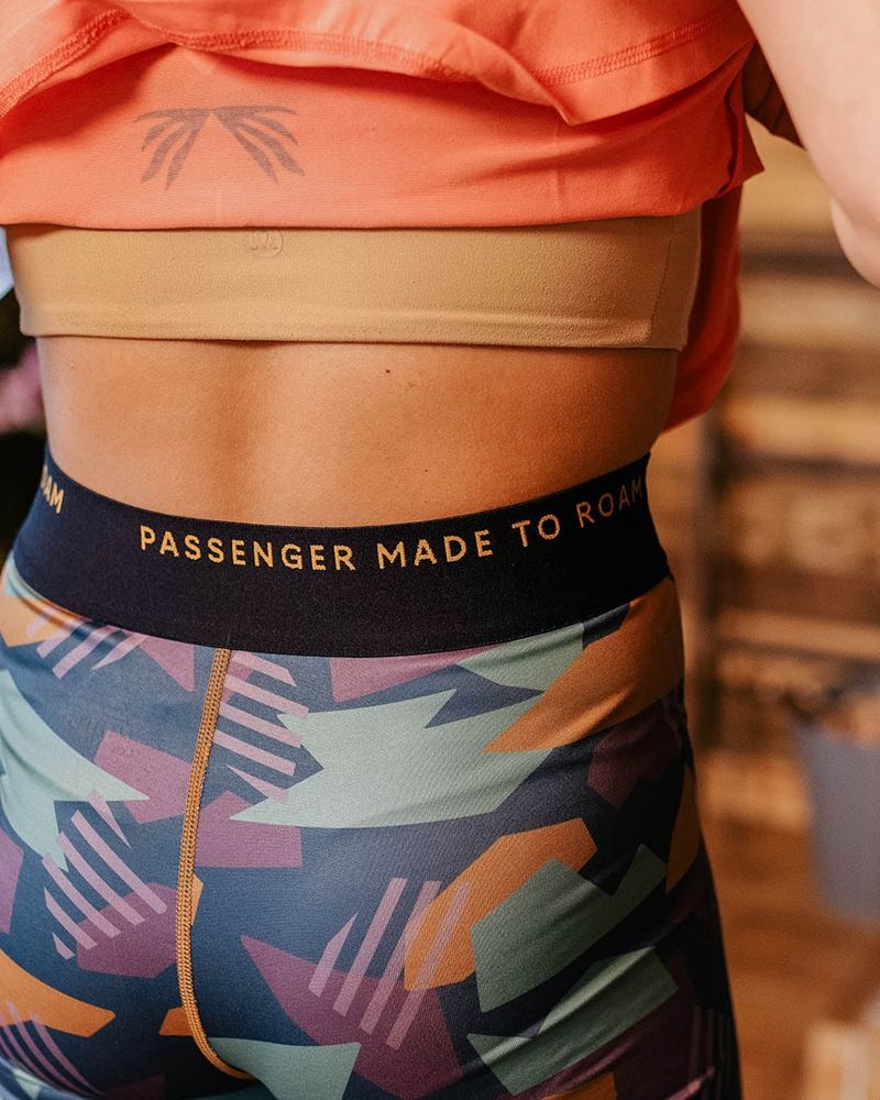 Legginsy Passenger Blossom Recycled Base Layer Damskie Jasny Niebieskie Camo | Polska-MNAXBV145